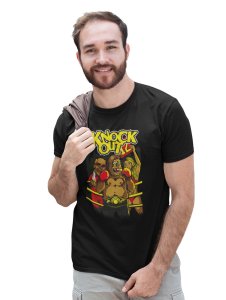 Rich Skull Black Round Neck Cotton Half Sleeved T-Shirt with Printed Graphics