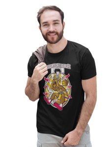 The Dunk Black Round Neck Cotton Half Sleeved T-Shirt with Printed Graphics