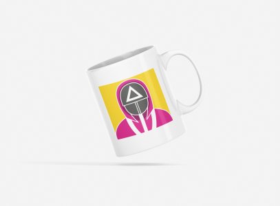 Pink Mask Man - animation themed printed ceramic white coffee and tea mugs/ cups for animation lovers