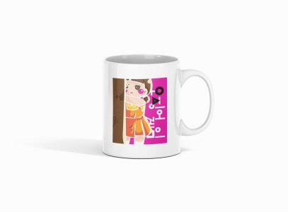 Doll Playing- animation themed printed ceramic white coffee and tea mugs/ cups for animation lovers