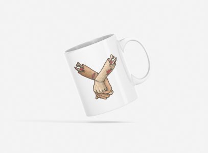 Ghost couple hand - animation themed printed ceramic white coffee and tea mugs/ cups for animation lovers
