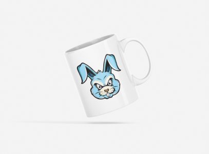Blue rabbit - animation themed printed ceramic white coffee and tea mugs/ cups for animation lovers