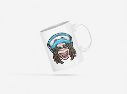 Monkey rasta - animation themed printed ceramic white coffee and tea mugs/ cups for animation lovers