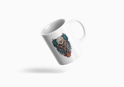 Ghost clown - animation themed printed ceramic white coffee and tea mugs/ cups for animation lovers