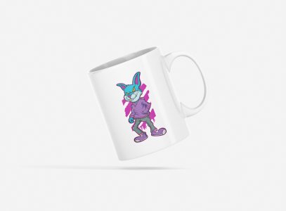 Blue fox - animation themed printed ceramic white coffee and tea mugs/ cups for animation lovers