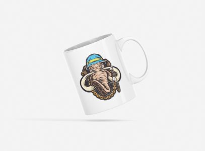Elephant with chain - animation themed printed ceramic white coffee and tea mugs/ cups for animation lovers