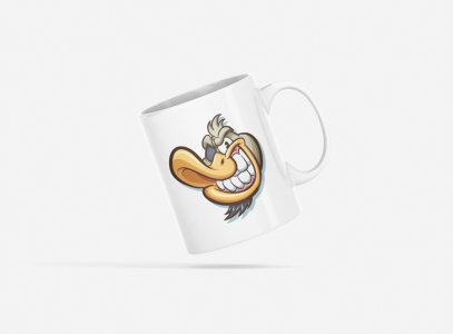 Duck smiling - animation themed printed ceramic white coffee and tea mugs/ cups for animation lovers