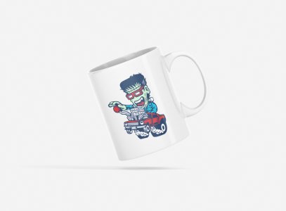 Green man - animation themed printed ceramic white coffee and tea mugs/ cups for animation lovers