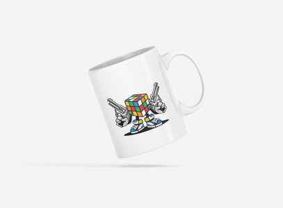 Rubik's cube - animation themed printed ceramic white coffee and tea mugs/ cups for animation lovers