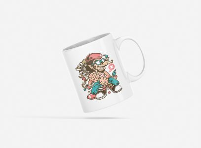 Monkey with hockey stick - animation themed printed ceramic white coffee and tea mugs/ cups for animation lovers