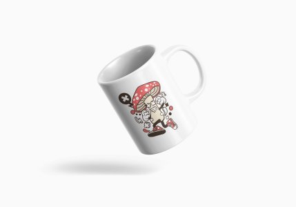 Mushroom - animation themed printed ceramic white coffee and tea mugs/ cups for animation lovers