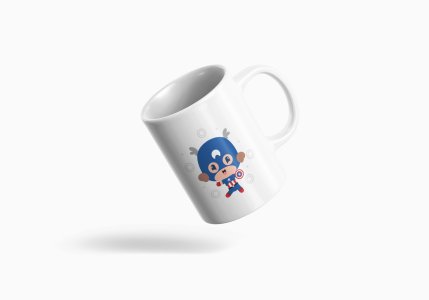 Captain America - animation themed printed ceramic white coffee and tea mugs/ cups for animation lovers