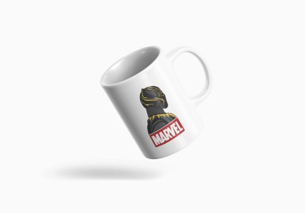 Black panther side view - animation themed printed ceramic white coffee and tea mugs/ cups for animation lovers