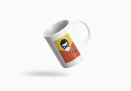 Robin (BG Orange, Yellow) - animation themed printed ceramic white coffee and tea mugs/ cups for animation lovers