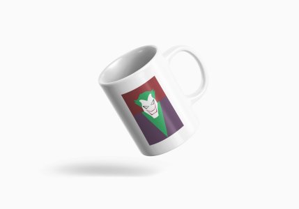 DC Joker smiling - animation themed printed ceramic white coffee and tea mugs/ cups for animation lovers
