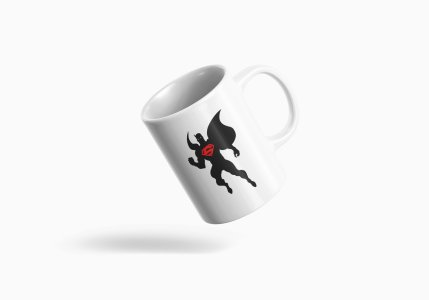 Superman in black - animation themed printed ceramic white coffee and tea mugs/ cups for animation lovers