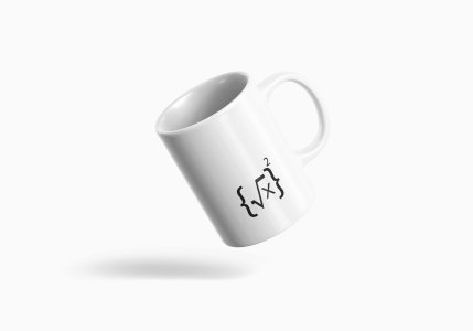 {Rootoverx)2 - formula themed printed ceramic white coffee and tea mugs/ cups for maths lovers