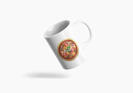 Pizza- formula themed printed ceramic white coffee and tea mugs/ cups for maths lovers