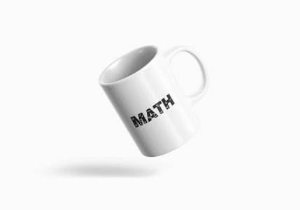 Math, Symbols In Between- formula themed printed ceramic white coffee and tea mugs/ cups for maths lovers