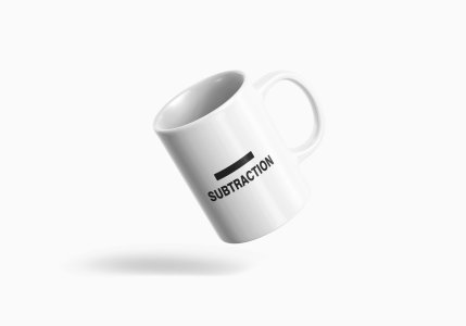 Subtraction- formula themed printed ceramic white coffee and tea mugs/ cups for maths lovers