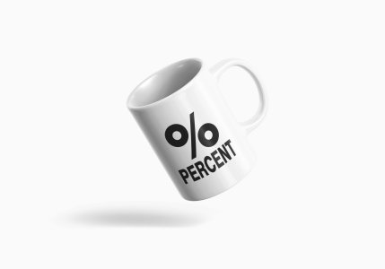Percent  - formula themed printed ceramic white coffee and tea mugs/ cups for maths lovers