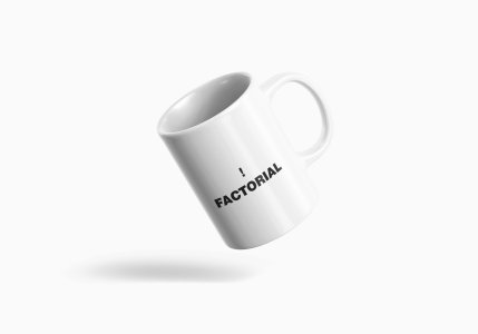 Factorial - formula themed printed ceramic white coffee and tea mugs/ cups for maths lovers