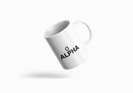 Alpha - formula themed printed ceramic white coffee and tea mugs/ cups for maths lovers