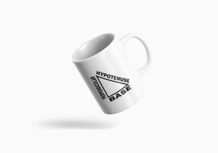 Hypothenues, Base, perpendicular - formula themed printed ceramic white coffee and tea mugs/ cups for maths lovers