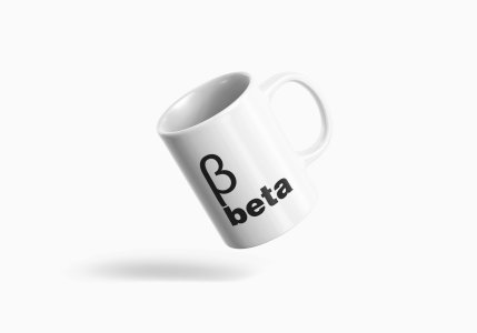 Beta  - formula themed printed ceramic white coffee and tea mugs/ cups for maths lovers