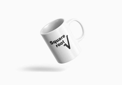 Square root  - formula themed printed ceramic white coffee and tea mugs/ cups for maths loversr