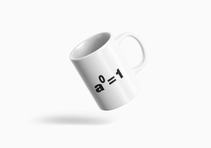 a Degree=1 - formula themed printed ceramic white coffee and tea mugs/ cups for maths lovers