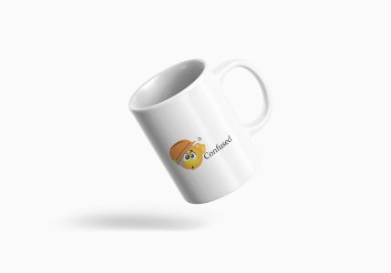 Engineer Confused Emoji- emoji printed ceramic white coffee and tea mugs/ cups for emoji lover people