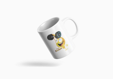 Gym Freck Emoji- emoji printed ceramic white coffee and tea mugs/ cups for emoji lover people