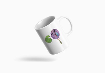 Strong Man in Violet Emoji- emoji printed ceramic white coffee and tea mugs/ cups for emoji lover people