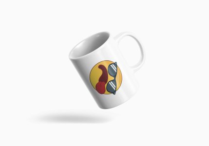 Tongue Out Emoji- emoji printed ceramic white coffee and tea mugs/ cups for emoji lover people