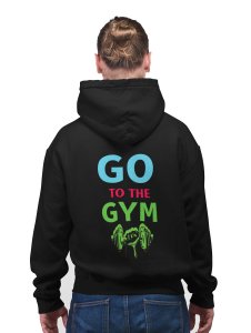 Go To The Gym ( Symbol With Colour Text ) printed artswear black hoodies for winter casual wear specially for Men