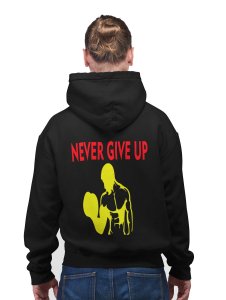 Never Give Up printed artswear black hoodies for winter casual wear specially for Men