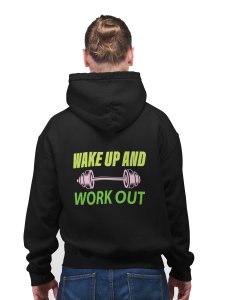 Wake Up And Workout printed artswear black hoodies for winter casual wear specially for Men