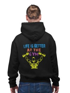 Life Is Better At Gym printed artswear black hoodies for winter casual wear specially for Men