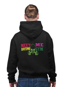 Meet Me Anytime printed artswear black hoodies for winter casual wear specially for Men