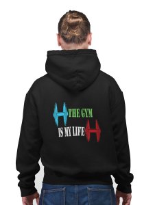 The Gym Is My Life printed artswear black hoodies for winter casual wear specially for Men