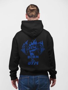 Born To The Gym, (BG Blue)  printed artswear black hoodies for winter casual wear specially for Men