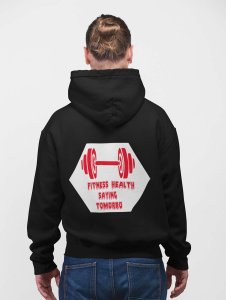 Stop, Fitness Health Saying Tomorrow printed artswear black hoodies for winter casual wear specially for Men