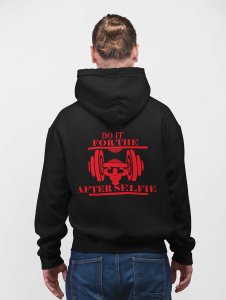 Do It For Yourself, After Selfie printed artswear black hoodies for winter casual wear specially for Men