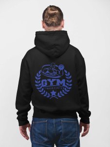 Gym, Fitness Center, (BG Blue) printed artswear black hoodies for winter casual wear specially for Men
