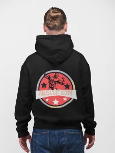 Muscle Gym (BG Orange) printed artswear black hoodies for winter casual wear specially for Men