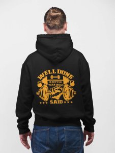 Well Done Is Better Than printed artswear black hoodies for winter casual wear specially for Men