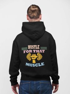 Huscle For That Muscle printed artswear black hoodies for winter casual wear specially for Men