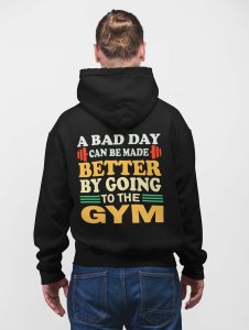 A Bad Day printed activewear black hoodies for winter casual menswear pro