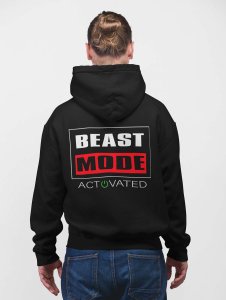 Beast Mode Activated, (BG White &Black)printed activewear black hoodies for winter casual wear specially for Men